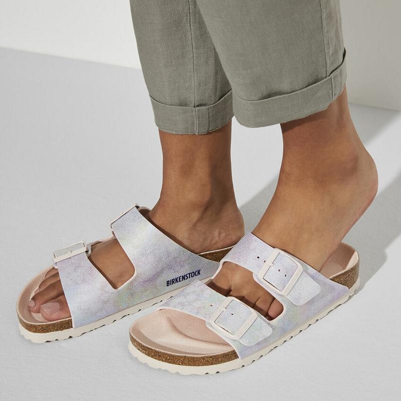 Birkenstock Vegan Micro Fiber Arizona Dame Sølv | DK 97ZUT